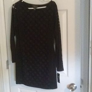 Ladies long sleeve black dress